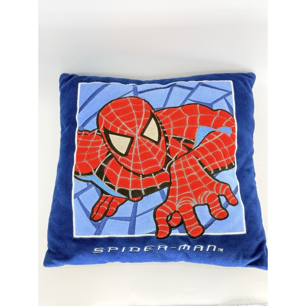 Vintage Spider-Man 2002 Throw Pillow 15" Y2K Official Marvel Movie Merch